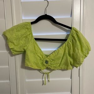 Green Target crop top